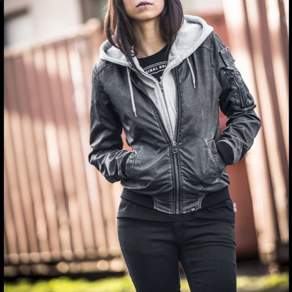 Khujo rockdale distressed military style bomber